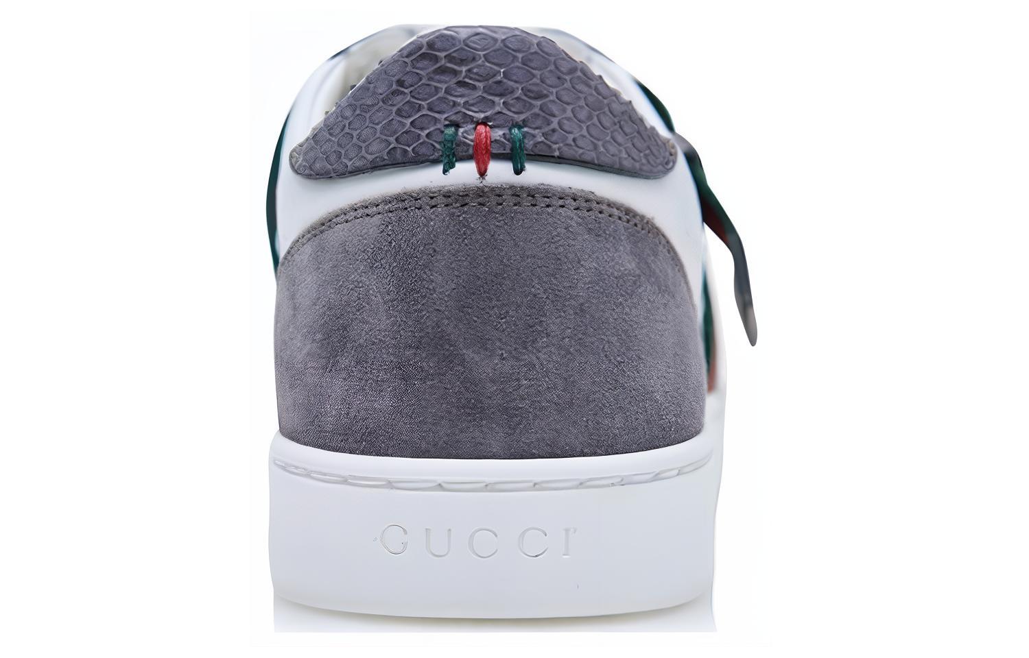 Gucci Low Top Lace-Up Sneakers 'Grey White' 圖 3