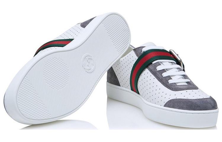 Gucci Low Top Lace-Up Sneakers 'Grey White' 圖 4