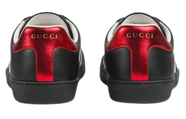 Gucci Webbing Stripe Wear-Resistant Non-Slip Low Top Casual Sports Skate Shoes Black 圖 5