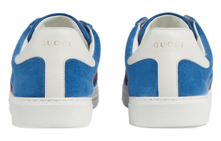 Gucci Ace Velvet Sneakers 'Blue Red' 圖 5