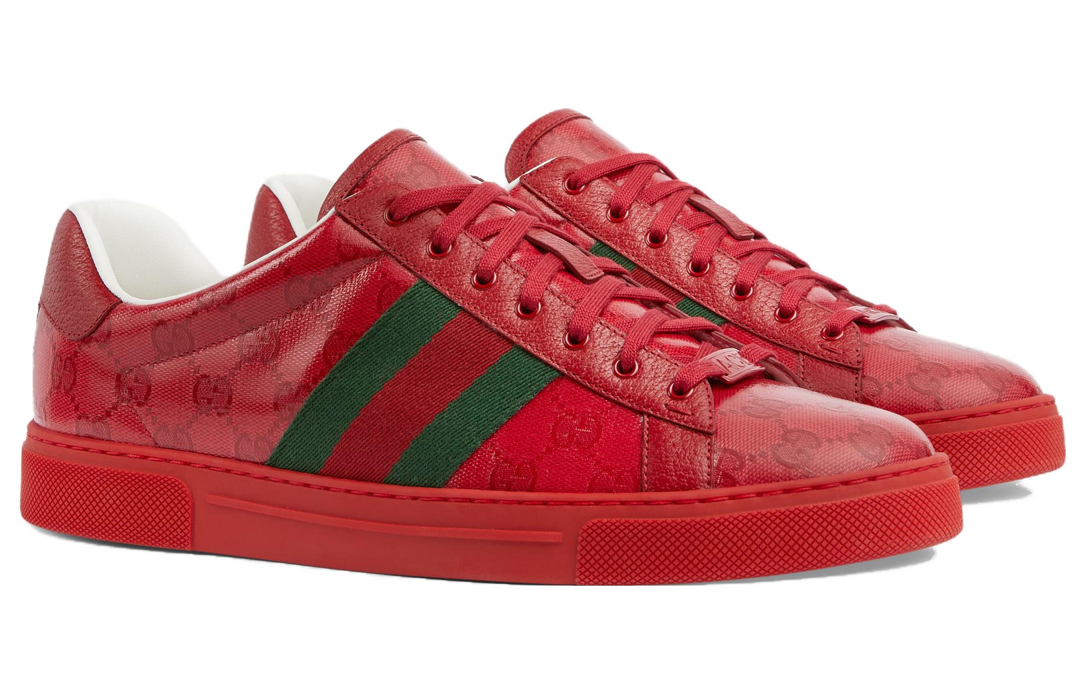 Order GUCCI古馳 圓頭繫帶 防滑耐磨 低筒 板鞋 男款 紅色