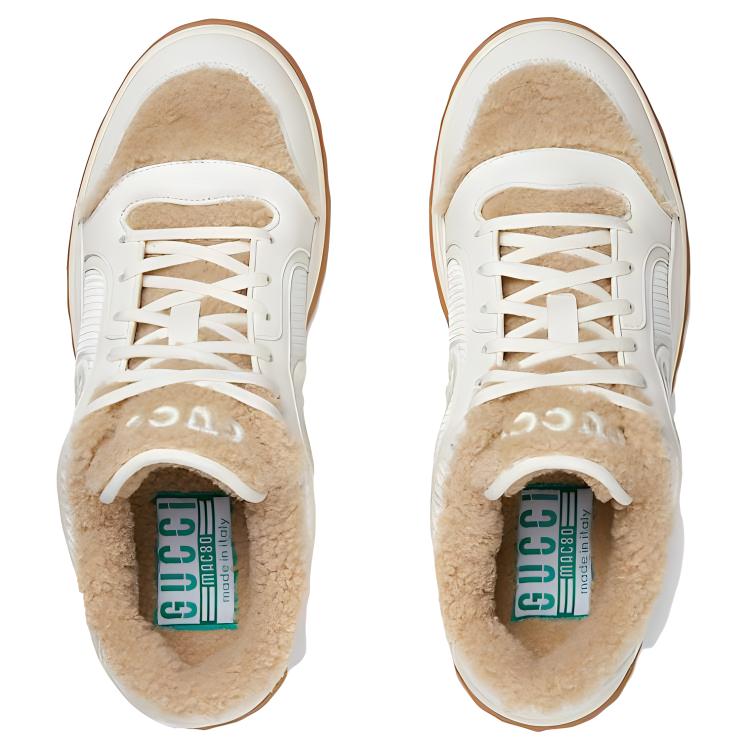 Shop Gucci MAC80 Kasut 'Kulit Putih Pudar' 760419-AACQV-9153