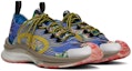 Lookbook Gucci Marble dan Floral Run Sneakers 'Biru Kuning Putih' 698561-UZI10-8470
