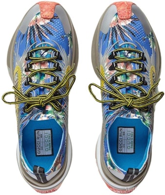 Gucci Marble dan Floral Run Sneakers 'Biru Kuning Putih' 698561-UZI10-8470 Shop Gucci Marble dan Floral Run Sneakers 'Biru Kuning Putih' 698561-UZI10-8470