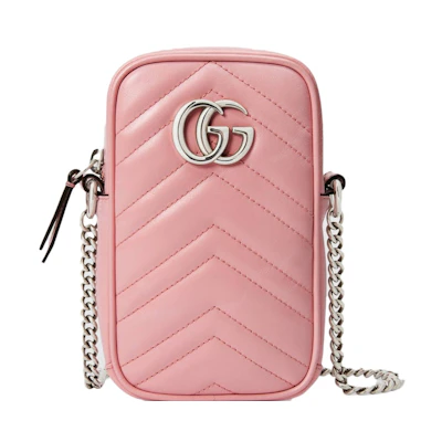 Gucci Marmont Bag GG (2 Card Slot) Mini Pastel Pink