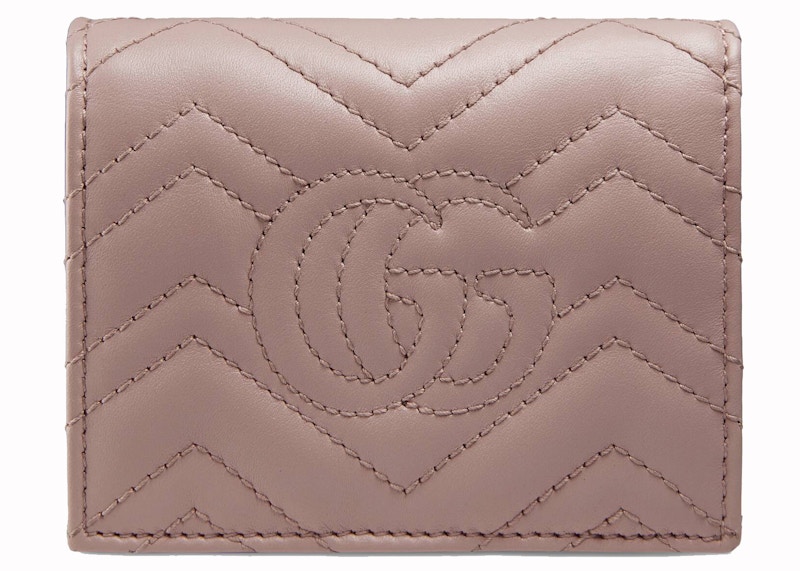 Order 古驰Marmont GG卡包钱包绗缝粉尘粉色
