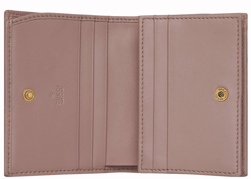 Lookbook 古驰Marmont GG卡包钱包绗缝粉尘粉色