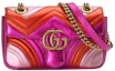 Buy Bolso Mini Gucci Marmont Matelassé GG Metálico Rojo/Rosa.