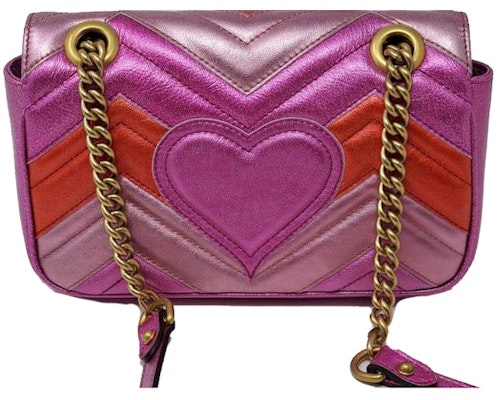 Bolso Mini Gucci Marmont Matelassé GG Metálico Rojo/Rosa. Order Bolso Mini Gucci Marmont Matelassé GG Metálico Rojo/Rosa.