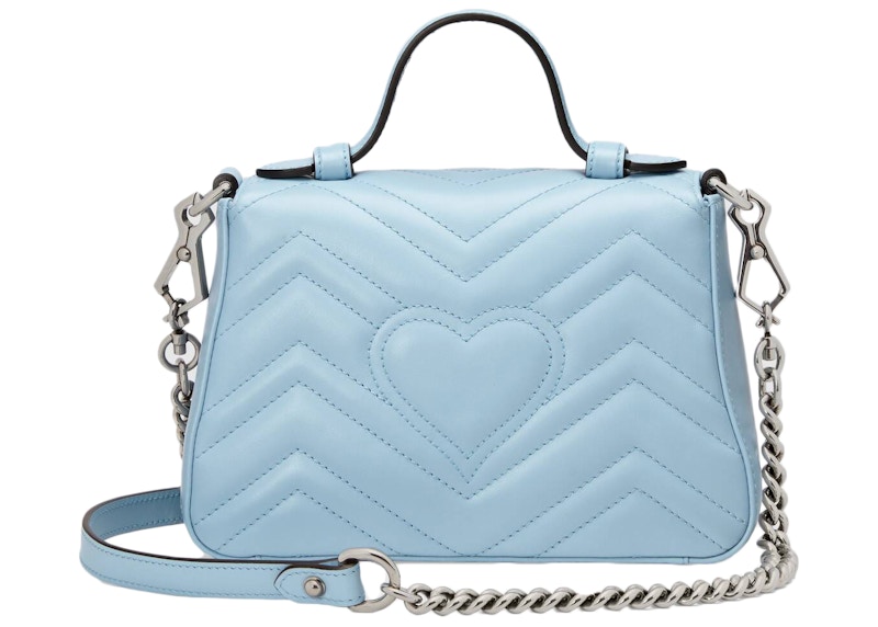 Order グッチ マーモント トップハンドルバッグ GG ミニ パステルブルー