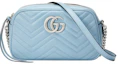 Buy グッチ マーモント ジップ ショルダーバッグ (パステルブルー)