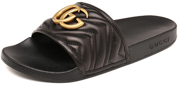 Gucci Matelasse Slide 'Hitam Double G' 603701-0R030-1000 Lookbook Gucci Matelasse Slide 'Hitam Double G' 603701-0R030-1000