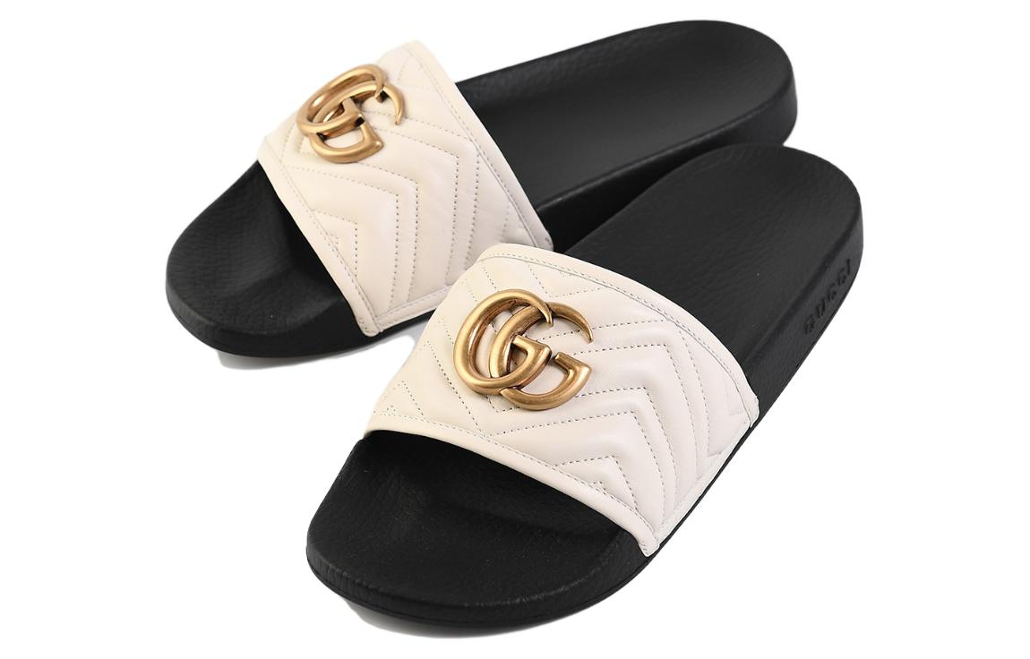 Lookbook Gucci Matelassé Slide ''Mystic White Double G'' Sandalen 603701-0R030-9022