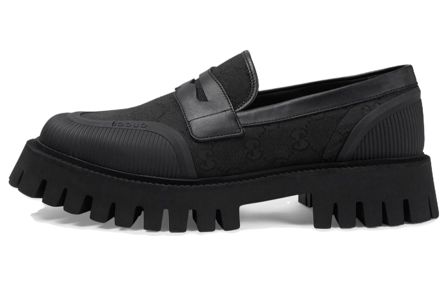 Gucci Maxi GG Canvas Loafers 'Black'