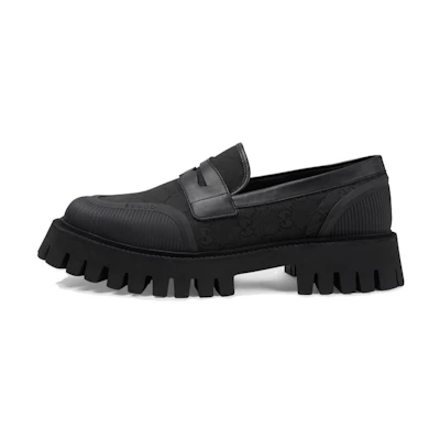 Gucci Maxi GG Canvas Loafers 'Black'