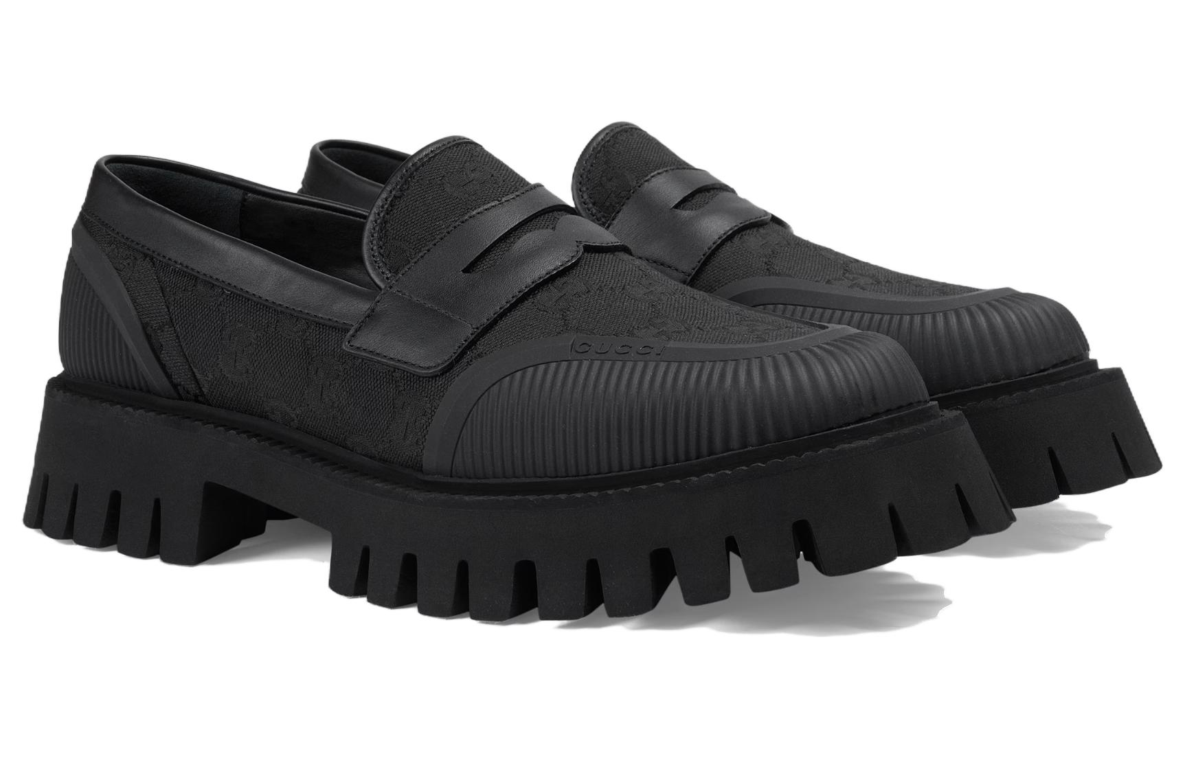 Gucci Maxi GG Canvas Loafers 'Black' 圖 3