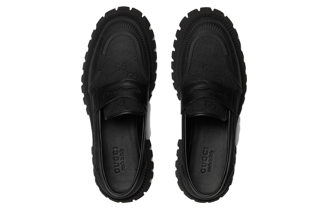 Gucci Maxi GG Canvas Loafers 'Black' 圖 4