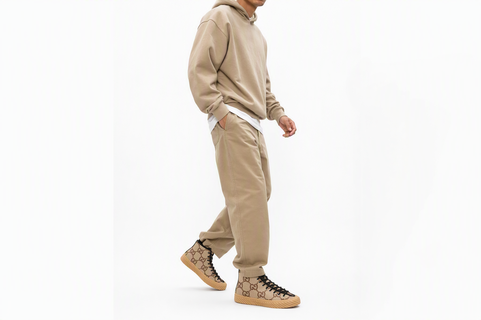 Order Gucci Maxi GG High Top Beige Ebony 703034-UKOH0-2590