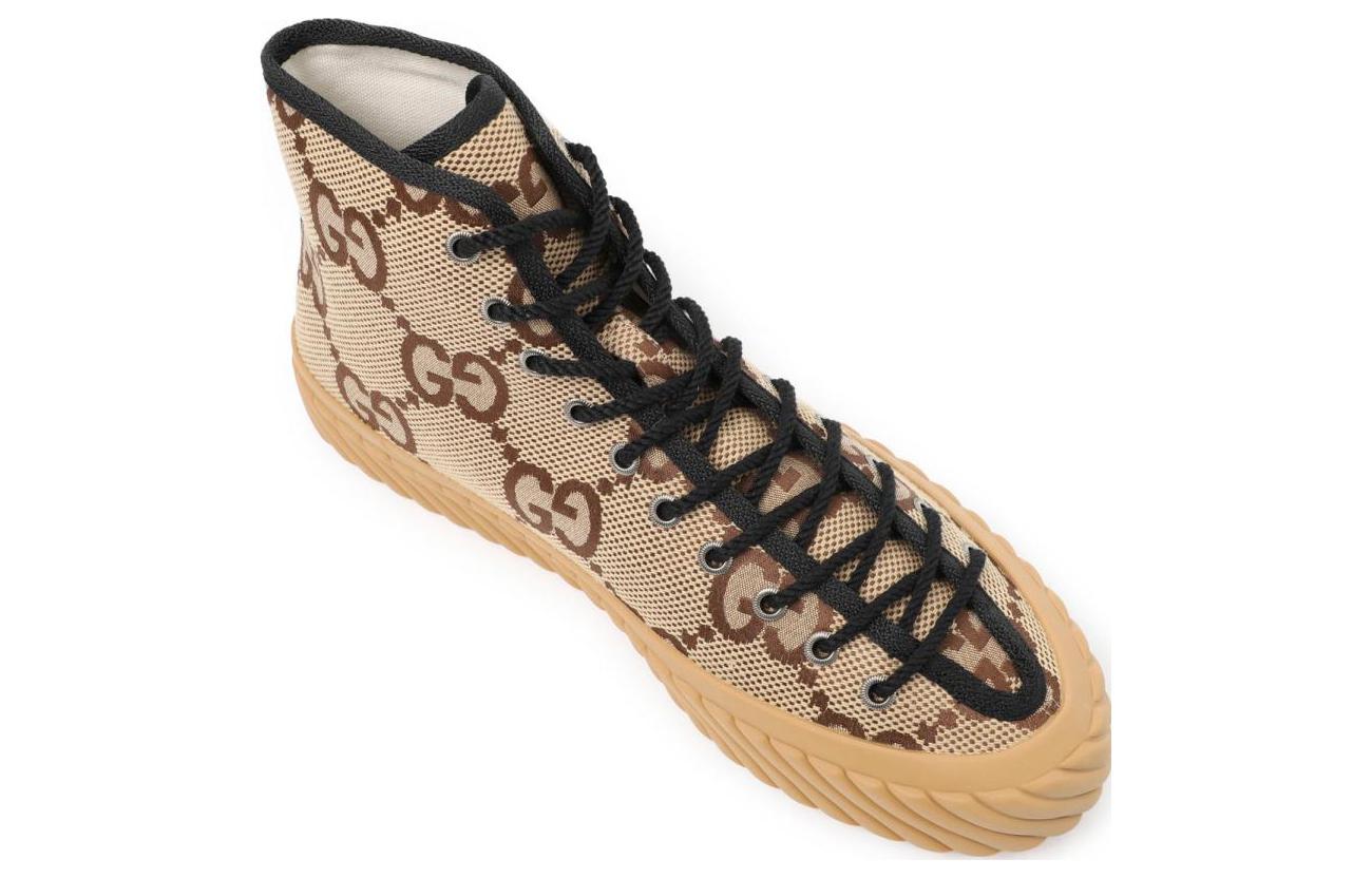 Lookbook 구찌 맥시 GG 하이탑 베이지 에보니 703034-UKOH0-2590