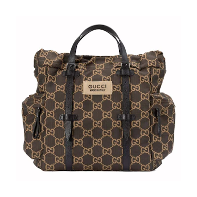 Gucci Medium GG Polyester Tote Bag Ebony/Beige