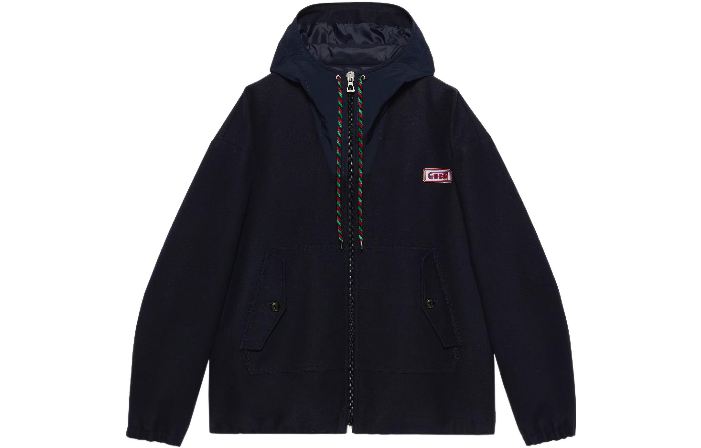 Gucci Men’s FW22 Black Solid Zippered Hoodie Jacket 710588-ZAKXN-4440