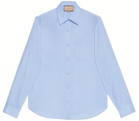 GUCCI 男士 FW22 淺藍刺繡Logo防曬長袖襯衫 703396-ZAK8B-4910 Order GUCCI 男士 FW22 淺藍刺繡Logo防曬長袖襯衫 703396-ZAK8B-4910