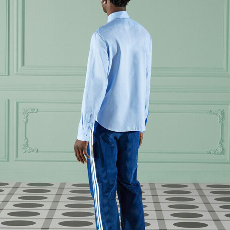 Purchase GUCCI 男士 FW22 淺藍刺繡Logo防曬長袖襯衫 703396-ZAK8B-4910