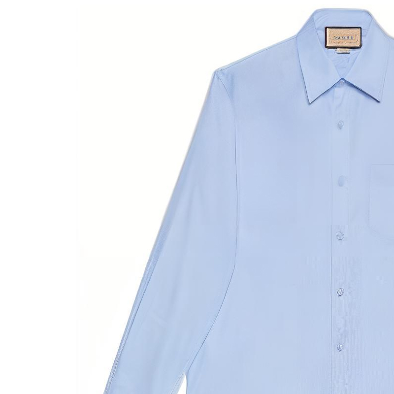 Details for GUCCI 男士 FW22 淺藍刺繡Logo防曬長袖襯衫 703396-ZAK8B-4910