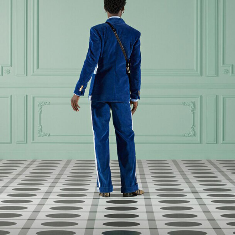 Sizing GUCCI 男士 FW22 淺藍刺繡Logo防曬長袖襯衫 703396-ZAK8B-4910