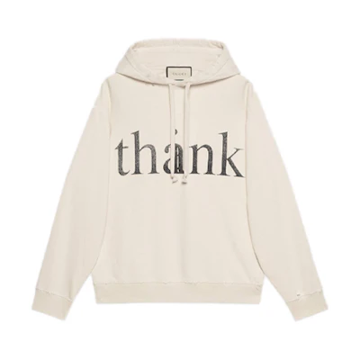 Gucci Men’s Hoodie with Logo Print, Off-White 634674-XJCXL-9232