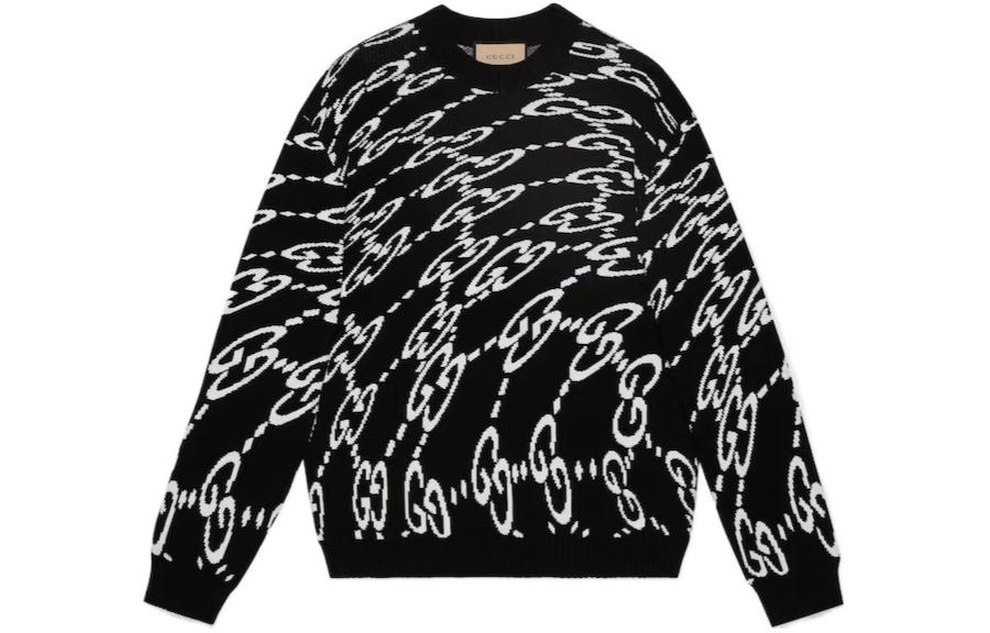 Gucci Men SS24 Colorblock Logo Print Crewneck Sweater 780637-XKDZF-1289