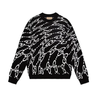 Gucci Men SS24 Colorblock Logo Print Crewneck Sweater 780637-XKDZF-1289