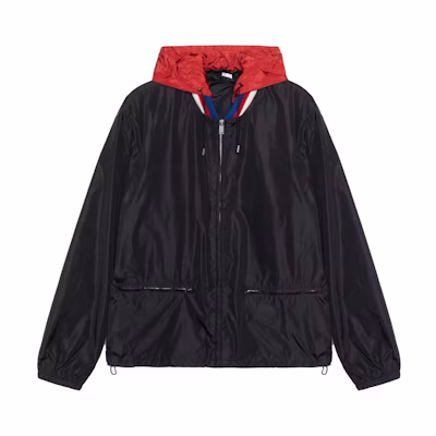 Gucci Mens Black Zip Hoodie Jacket with Back Logo Print 473302-Z719B-1155