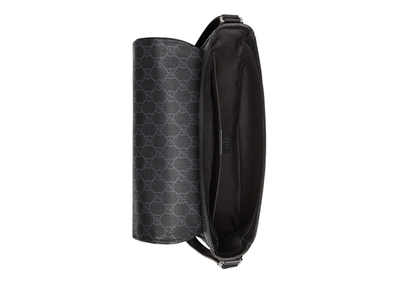 Lookbook 古驰GG老花帆布黑灰色信使包