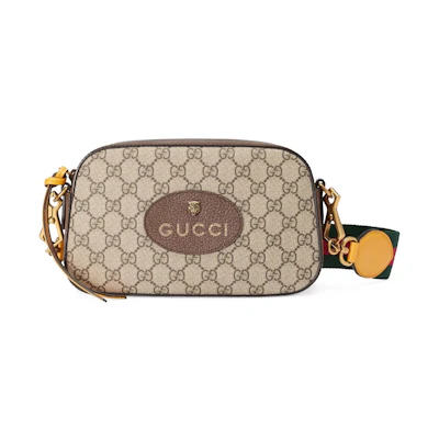 Gucci Messenger GG Supreme Green/Red Web Strap Brown/Yellow