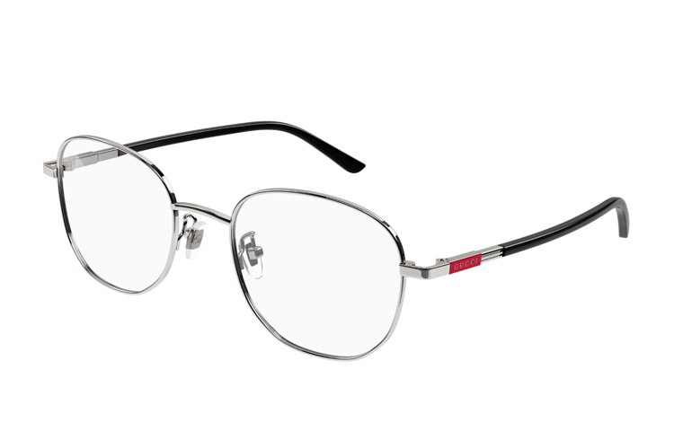 GUCCI Metal Frame Optical Glasses  Ruthenium Red Frame Clear Lens GG1352O-001