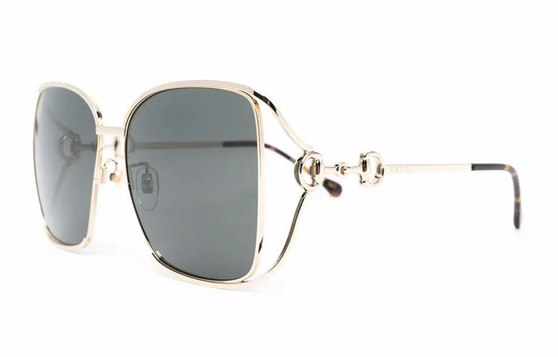 GUCCI Metal Square Sunglasses - Unisex Fashion Horsebit Design GG1020S002