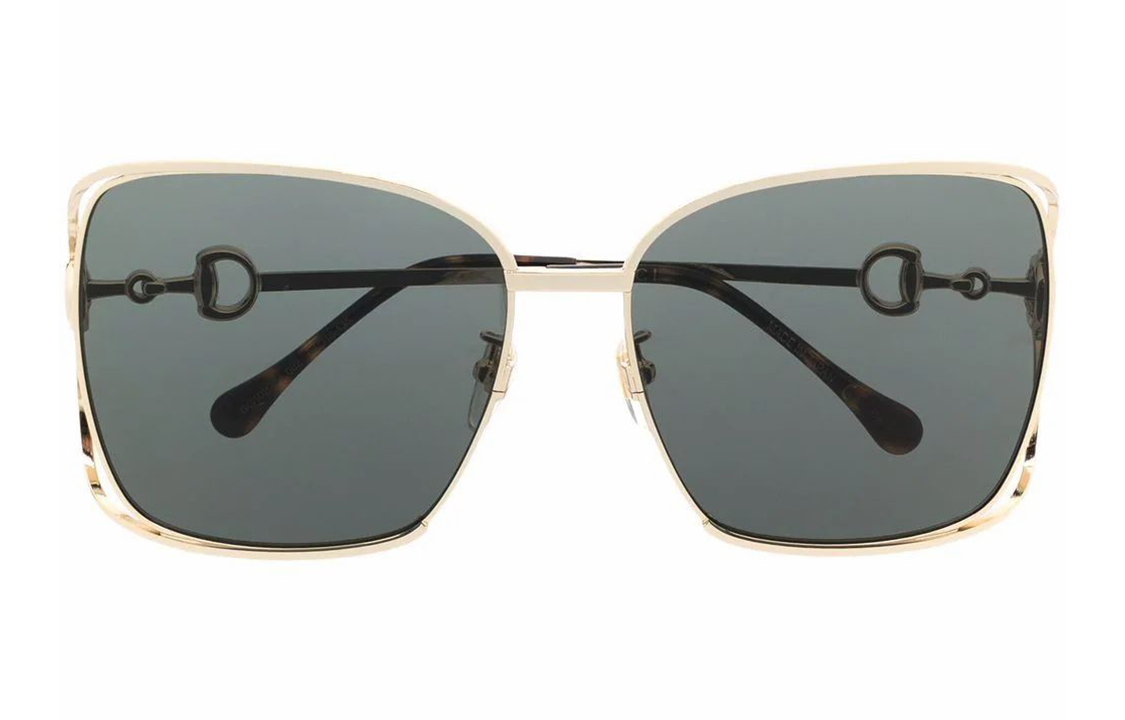 GUCCI Metal Square Sunglasses - Unisex Fashion Horsebit Design GG1020S002 圖 3