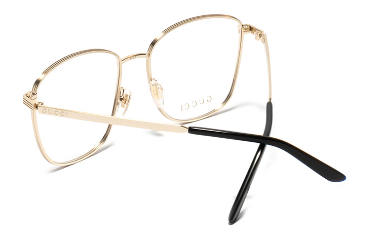 GUCCI Metallic Fashion Square Optical Eyeglass Frame Gold Unisex. GG0804O-003 圖 5