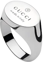 GUCCI Micro Logo Design 925 Silver Unisex Couple Ring - Silver. 797033J84008106 GUCCI Micro Logo Design 925 Silver Unisex Couple Ring - Silver. 797033J84008106