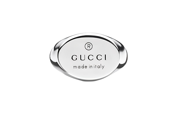 GUCCI Micro Logo Design 925 Silver Unisex Couple Ring - Silver. 797033J84008106 圖 4