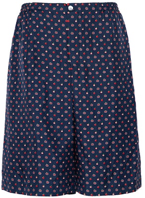 Gucci Mid-Rise Blue Shorts with Apple Print 624399-ZAE5P-4229 Buy Gucci Mid-Rise Blue Shorts with Apple Print 624399-ZAE5P-4229