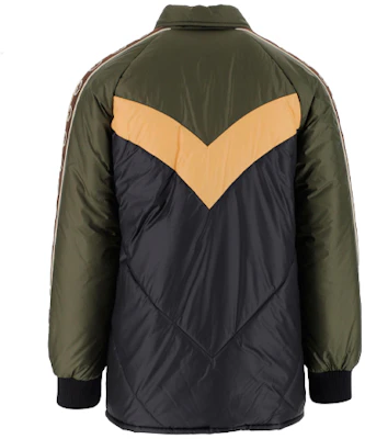 GUCCI Military Green Side Sleeve GG Tape Zip Cotton Jacket 624421-ZHA58-3175 Lookbook GUCCI Military Green Side Sleeve GG Tape Zip Cotton Jacket 624421-ZHA58-3175