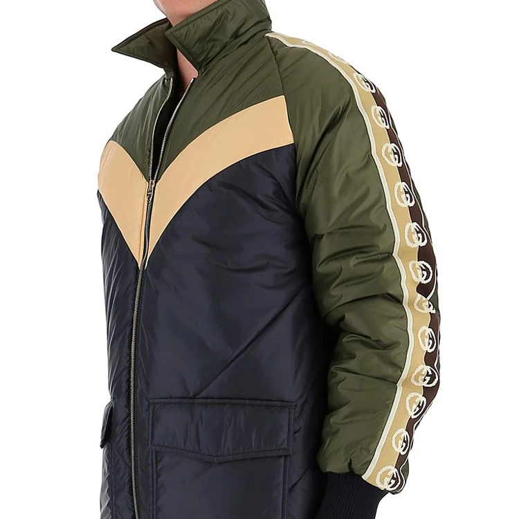 Purchase GUCCI Military Green Side Sleeve GG Tape Zip Cotton Jacket 624421-ZHA58-3175