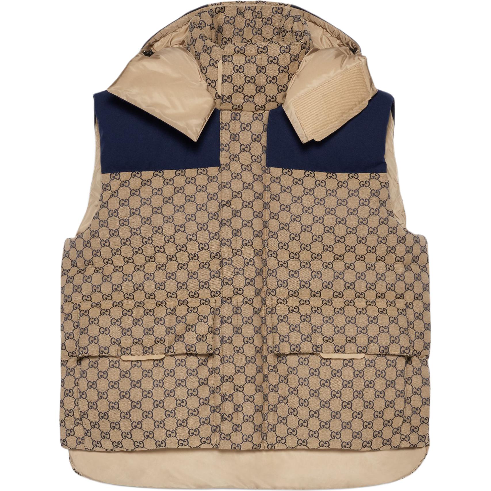 Gucci Monogram Detachable Hooded Vest Khaki Unisex 710586-Z8A58-9120