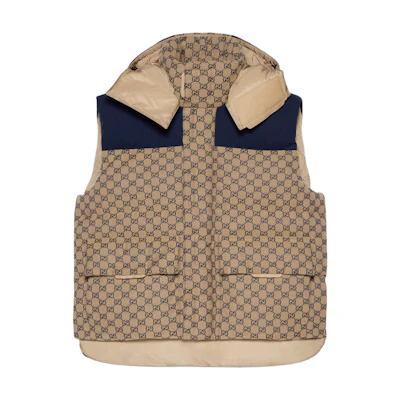 Gucci Monogram Detachable Hooded Vest Khaki Unisex 710586-Z8A58-9120