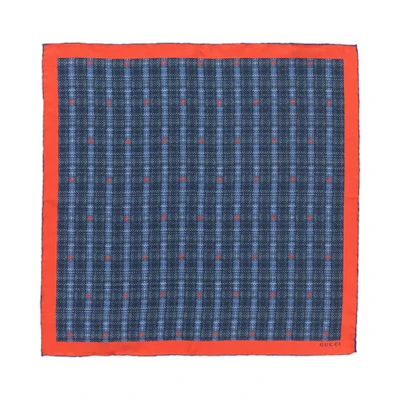 GUCCI Monogram Print Scarf Blue Unisex Couple Style Silk Scarf. 649644-4G001-4968