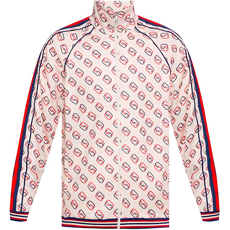 Gucci Monogram Stand Collar Track Jacket Cream for Men 575737-XJBA7-9744