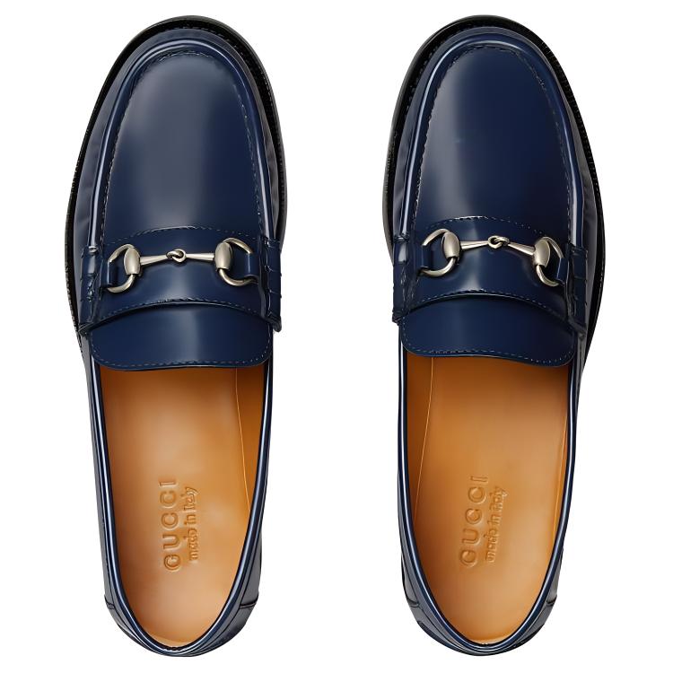 Purchase GUCCI古馳 圓頭舒適 樂福鞋 男款 深藍色