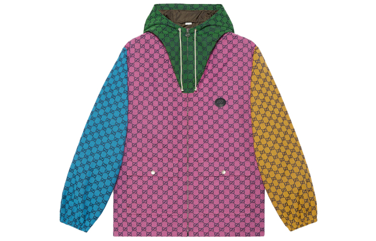 Gucci Multicolor Double G Monogram Zip Hoodie Jacket Floral 658115-Z8AOH-5371